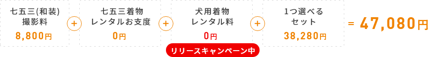 七五三併用料金の例